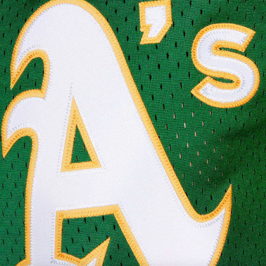Men's Oakland Athletics Reggie Jackson Mitchell & Ness Green Cooperstown 1987 Mesh Batting Practice Jersey - Pro Jersey Sports