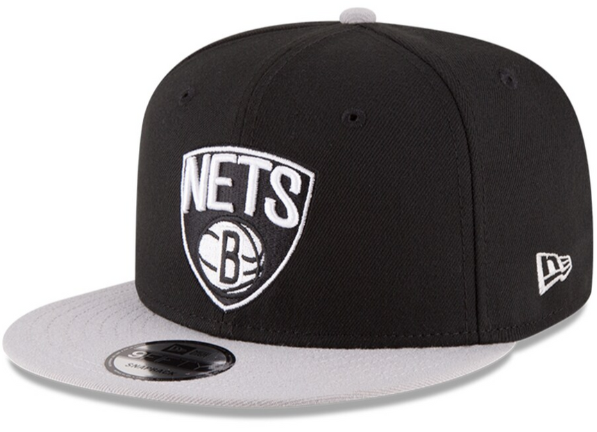 Men's Brooklyn Nets New Era Black/Gray 2-Tone 9FIFTY Adjustable Snapback Hat - Pro Jersey Sports