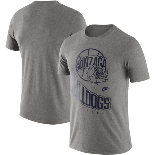 Gonzaga Bulldogs Nike Retro Basketball T-Shirt – Heathered Gray - Pro Jersey Sports