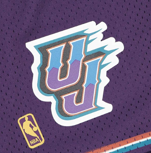 Men's Utah Jazz Mitchell and Ness Hardwood Classics Purple Road Swingman Shorts - Pro Jersey Sports