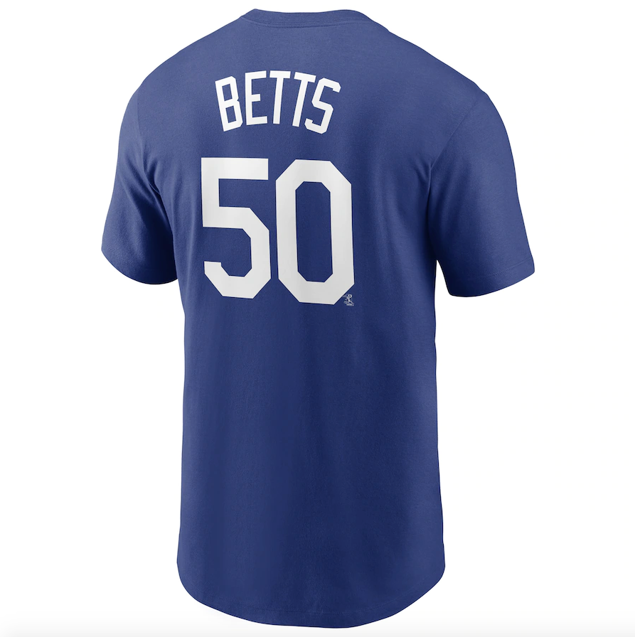 Men's Mookie Betts Los Angeles Dodgers Nike Name & Number T-Shirt – Royal - Pro Jersey Sports