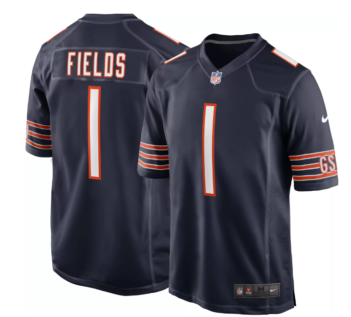 Men's Chicago Bears Justin Fields Nike Navy Replica Game Jersey - Pro Jersey Sports