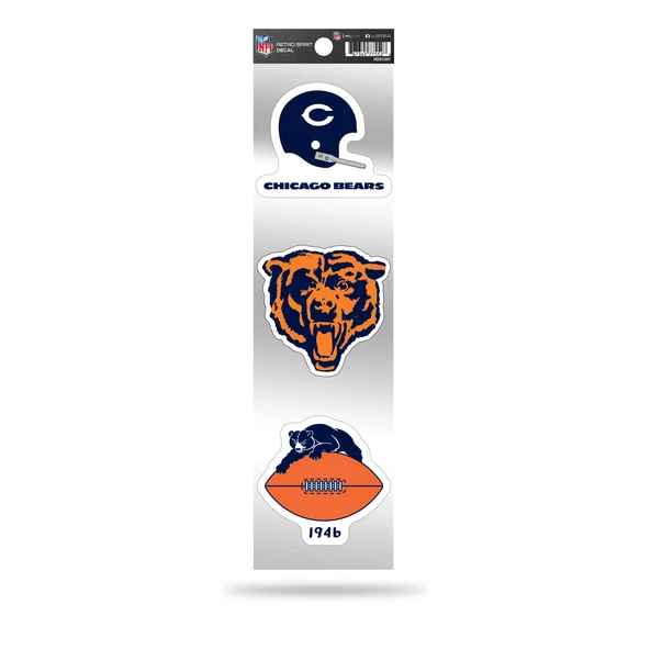 Chicago Bears 3-Piece Retro Spirit Decals - Pro Jersey Sports