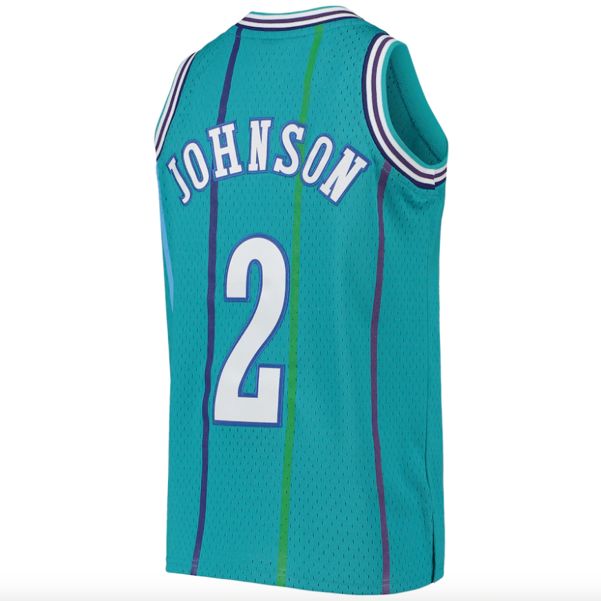 Youth Charlotte Hornets Larry Johnson Mitchell & Ness Teal 1992-93 Hardwood Classics Swingman Jersey - Pro Jersey Sports