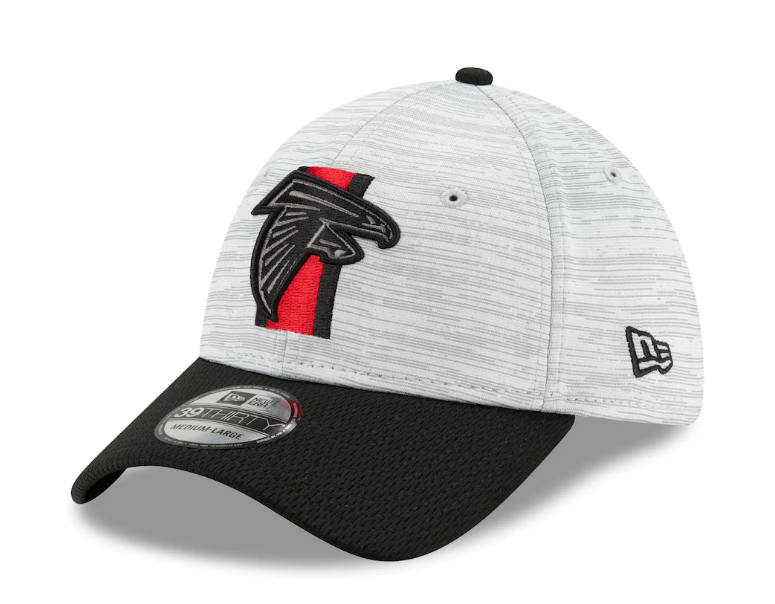 Men's Atlanta Falcons New Era Gray/Black 2021 NFL Training Camp Official 39THIRTY Flex Hat - Pro Jersey Sports