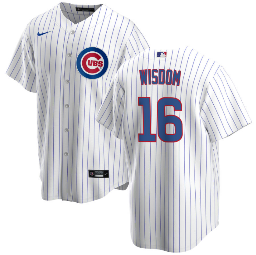 NIKE Men's Patrick Wisdom Chicago Cubs Premium Twill White Home Replica Jersey - Pro Jersey Sports