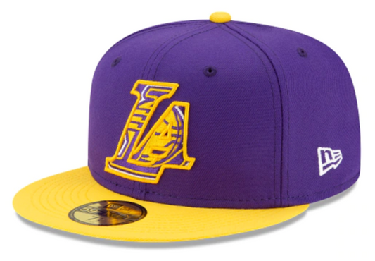 Men's Los Angeles Lakers NBA 2021 Draft New Era Purple and Gold 59FIFTY Fitted Hat - Pro Jersey Sports