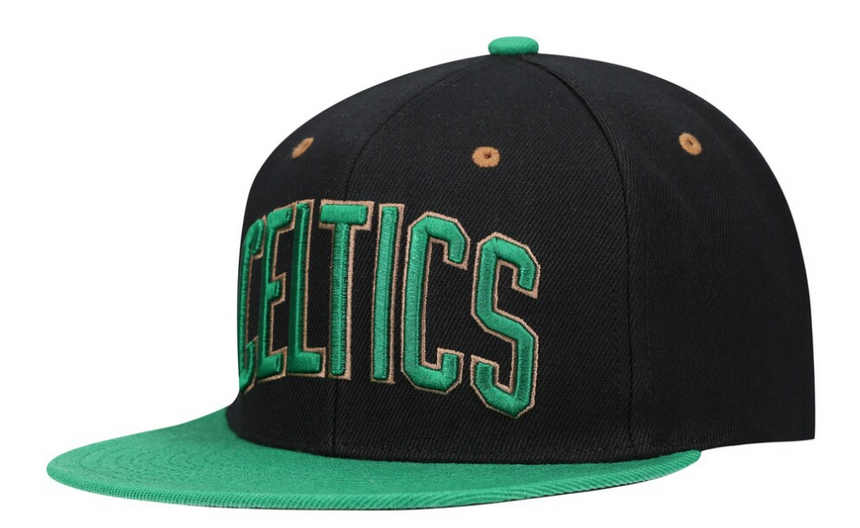 Boston Celtics Mitchell & Ness Hardwood Classics Reload 2.0 Snapback Hat - Black/Kelly Green - Pro Jersey Sports