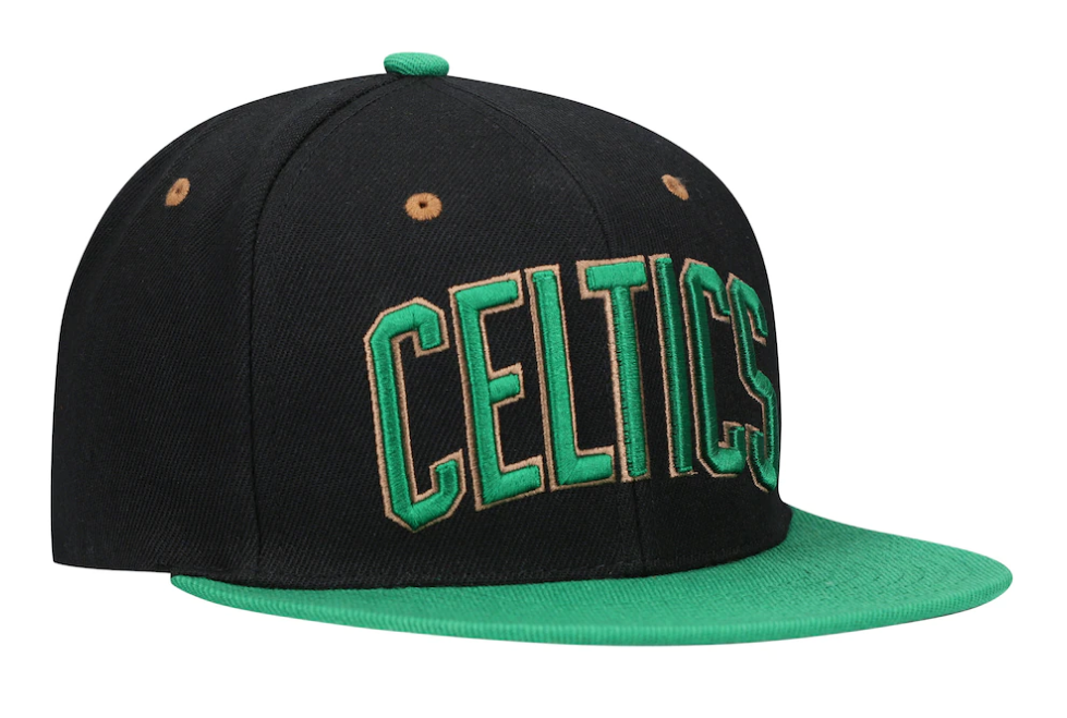 Boston Celtics Mitchell & Ness Hardwood Classics Reload 2.0 Snapback Hat - Black/Kelly Green - Pro Jersey Sports