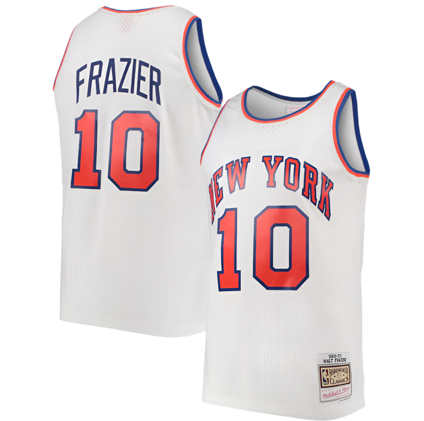 Men's New York Knicks Walt Frazier Mitchell & Ness White Hardwood Classics Swingman Jersey - Pro Jersey Sports