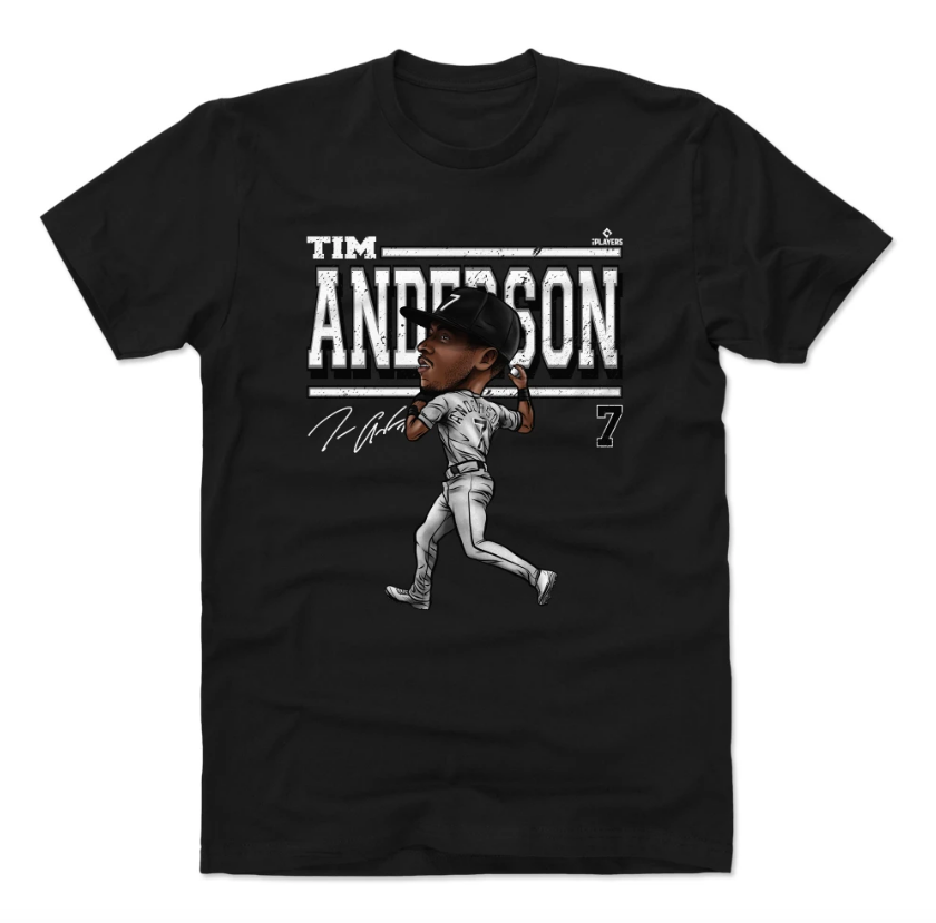 Men's 500 Level Tim Anderson Chicago White Sox Cartoon Black Tee - Pro Jersey Sports