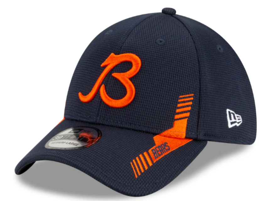 Men's Chicago Bears New Era Navy 2021 NFL Sideline Home B 39THIRTY Flex Hat - Pro Jersey Sports