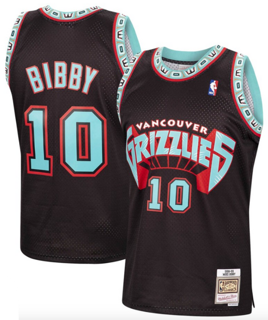 Men's Mike Bibby Vancouver Grizzlies Mitchell & Ness 1998-99 Hardwood Classics Reload Swingman Jersey - Black - Pro Jersey Sports