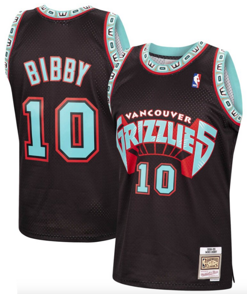 Men's Mike Bibby Vancouver Grizzlies Mitchell & Ness 1998-99 Hardwood Classics Reload Swingman Jersey - Black - Pro Jersey Sports