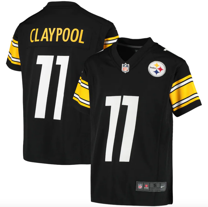 Youth Pittsburgh Steelers Chase Claypool Nike Black Game Jersey - Pro Jersey Sports