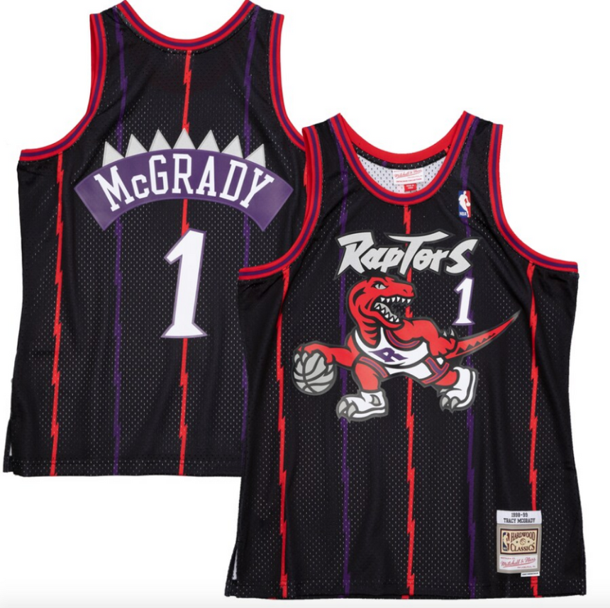 Men's Tracy McGrady Toronto Raptors Mitchell & Ness 1998-99 Hardwood Classics Reload 2.0 Swingman Jersey - Black - Pro Jersey Sports