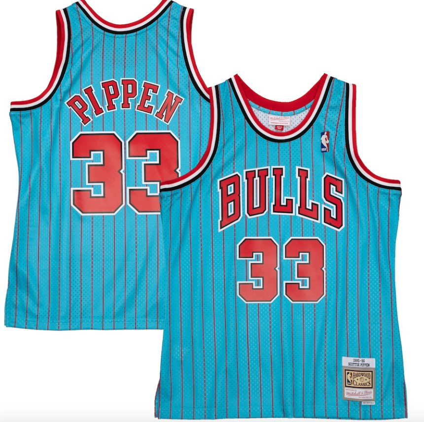 Men's Mitchell & Ness Scottie Pippen Blue Chicago Bulls 1995-96 Hardwood Classics Reload 2.0 Swingman Jersey - Pro Jersey Sports