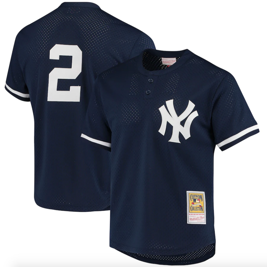 Men's New York Yankees Derek Jeter Mitchell & Ness Navy Cooperstown Collection 1995 Batting Practice Jersey - Pro Jersey Sports