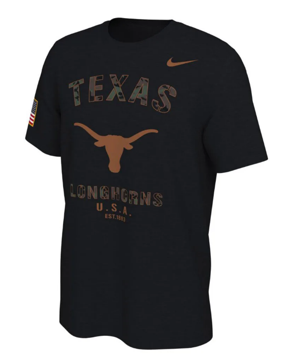 Texas Longhorns Veterans Day Nike Sideline Black T-Shirt - Pro Jersey Sports