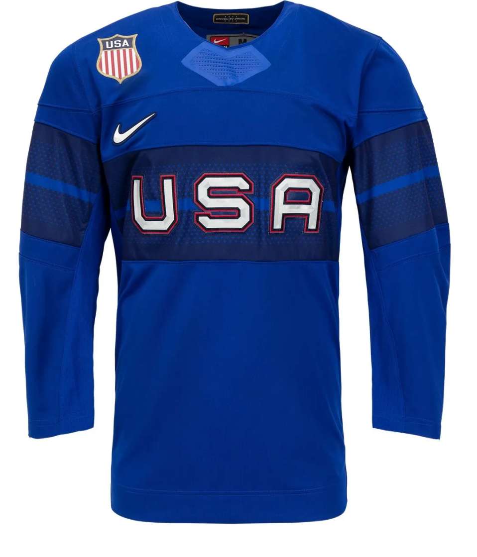 Mens USA Hockey 2022 Nike Olympic Royal Replica Jersey - Pro Jersey Sports