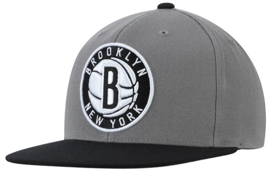 Men's Brooklyn Nets Mitchell & Ness Two-Tone Wool Snapback Hat - Gray/Black - Pro Jersey Sports