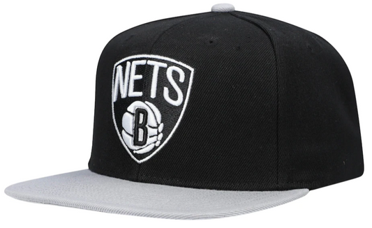 Men's Brooklyn Nets Mitchell & Ness Core Basic Snapback Hat - Black/Grey - Pro Jersey Sports