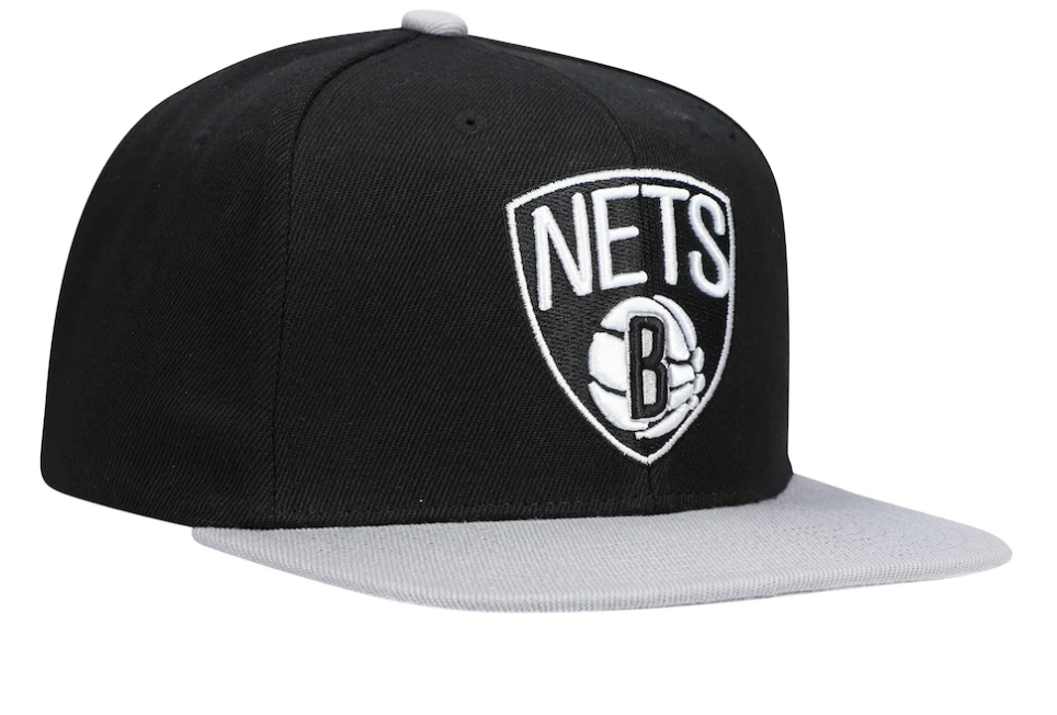 Men's Brooklyn Nets Mitchell & Ness Core Basic Snapback Hat - Black/Grey