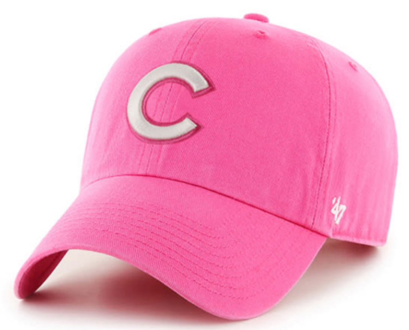 Chicago Cubs MLB Magenta Primary Logo 47 Clean Up Strapback Cap - Pro Jersey Sports