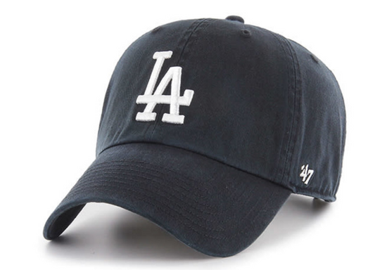 Men's '47 Brand Los Angeles Dodgers Black Clean Up Adjustable hat