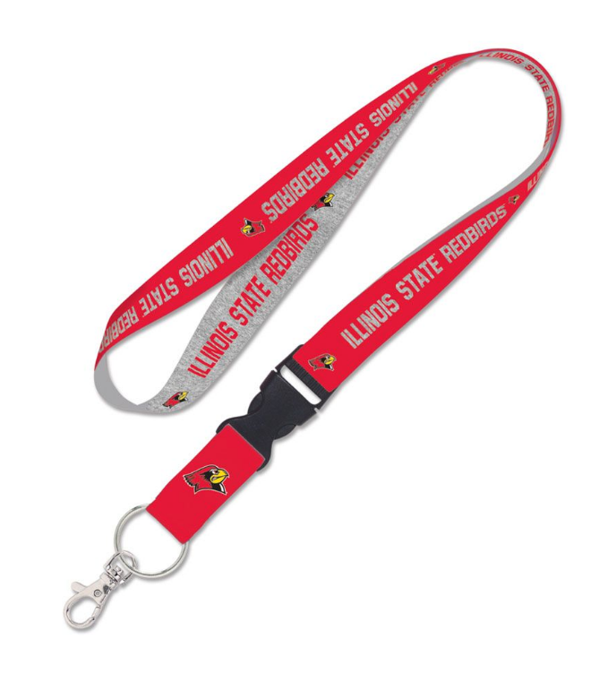 Illinois State Redbirds 2-Sided Red/Gray Lanyard With Detachable Buckle - Pro Jersey Sports