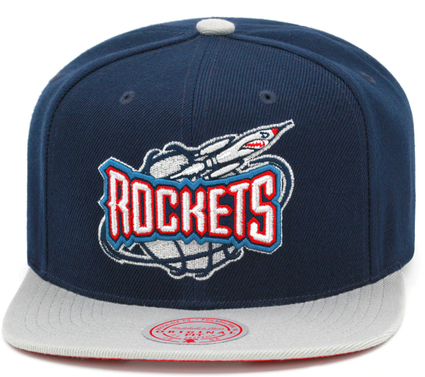 Houston Rockets Mitchell & Ness Hardwood Classics Reload 2.0 Snapback Hat - Navy/Gray - Pro Jersey Sports