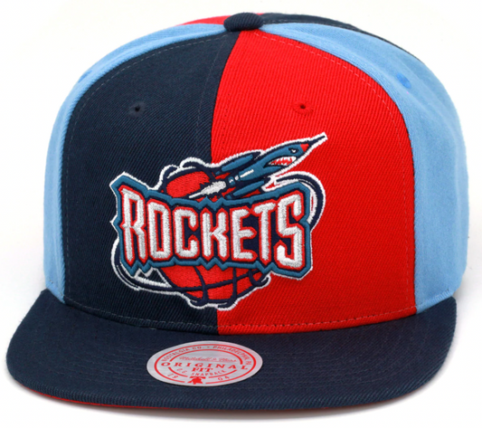 Men's Houston Rockets Mitchell & Ness NBA Pinwheel Snapback Hat - Pro Jersey Sports