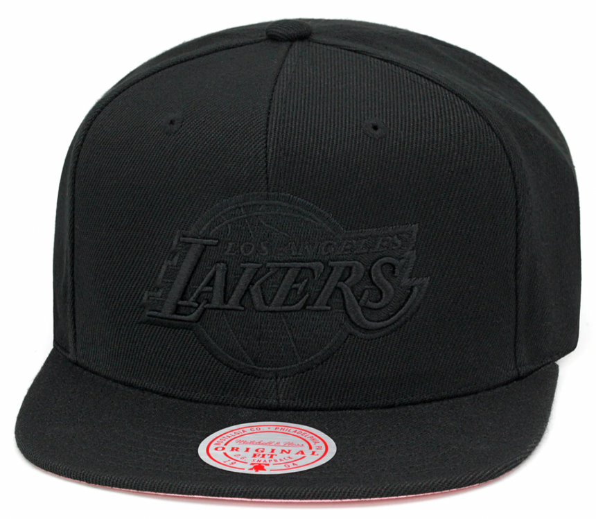 Los Angeles Lakers Mitchell & Ness Tonal Black Pink Moon Snapback Hat - Pro Jersey Sports