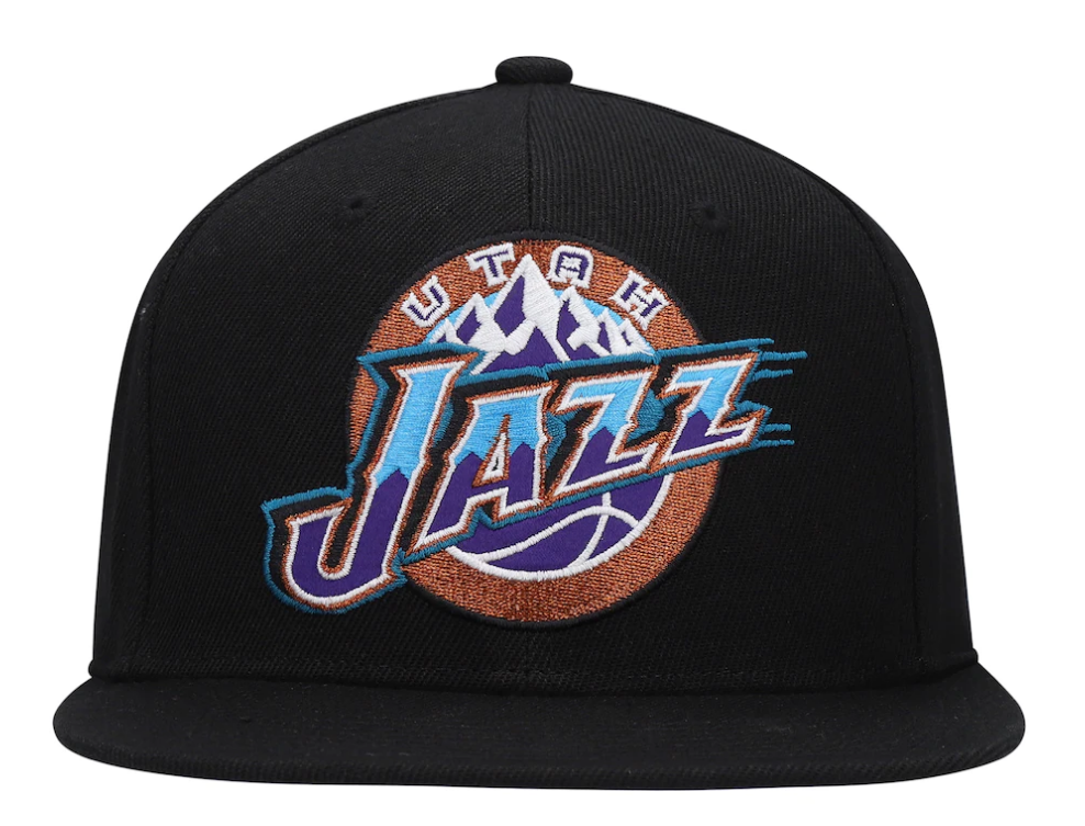 Men's Mitchell & Ness Utah Jazz Hardwood Classics Core Black Adjustable Snapback Hat