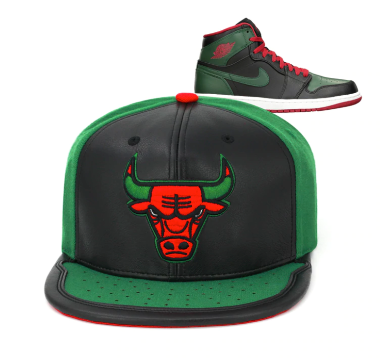 Chicago Bulls Day One Black/ Red/ Kelly Green Mitchell & Ness Snapback Hat - Pro Jersey Sports