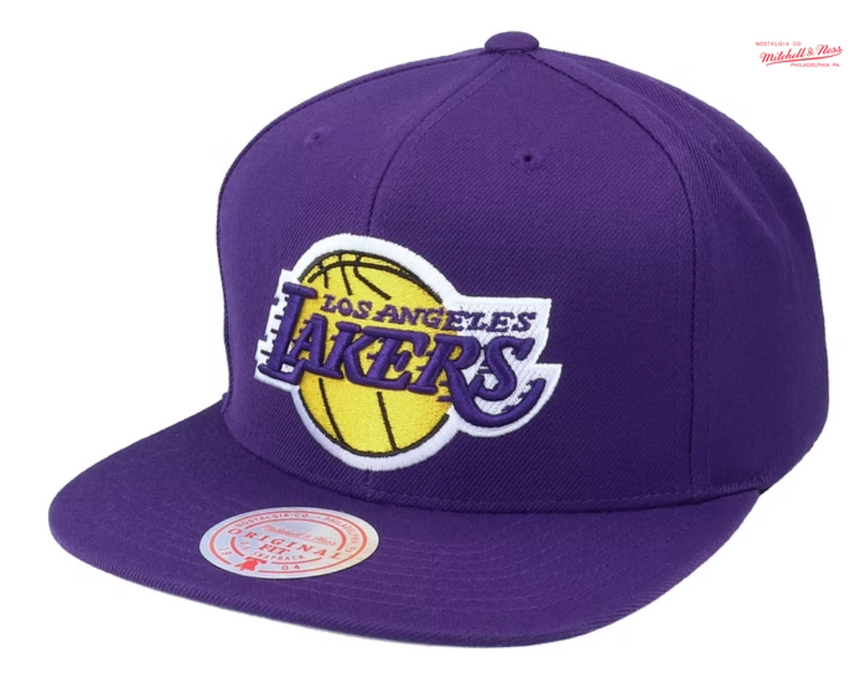 Mens NBA Los Angeles Lakers Purple Team Ground Snapback Hat By Mitchell And Ness - Pro Jersey Sports