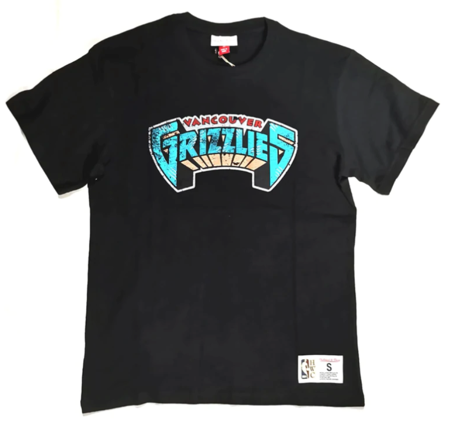 Men's Vancouver Grizzlies NBA Legendary Slub Black Tee By Mitchell And Ness - Pro Jersey Sports