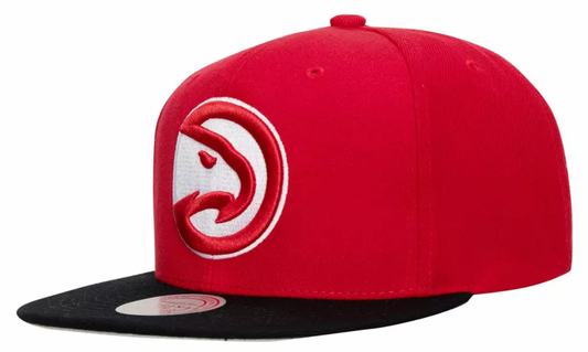 Men's Atlanta Hawks Mitchell & Ness 2 Tone Red/Black 2.0 Snapback Hat - Pro Jersey Sports