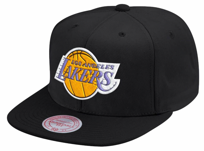 Men's Mitchell & Ness Los Angeles Lakers Black Adjustable Snapback Hat - Pro Jersey Sports