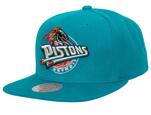 Men's Detroit Pistons Mitchell & Ness HWC Ground 2.0Teal Snapback Hat
