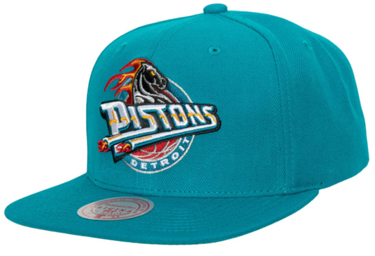 Men's Detroit Pistons Mitchell & Ness HWC Ground 2.0Teal Snapback Hat - Pro Jersey Sports