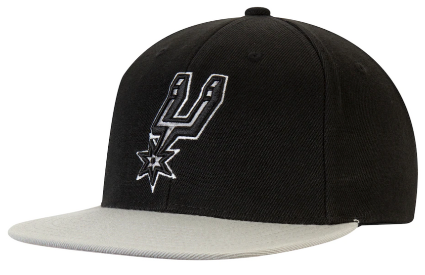 Men's Mitchell & Ness San Antonio Spurs 2-Tone 2.0 Black/Gray Adjustable Snapback Hat - Pro Jersey Sports