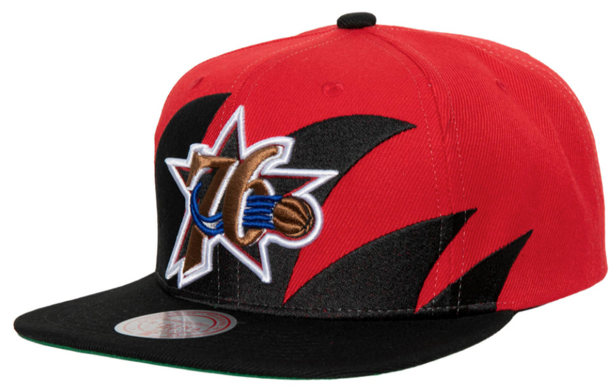 Philadelphia 76ers HWC Sharktooth Mitchell & Ness Snapback Hat - Pro Jersey Sports