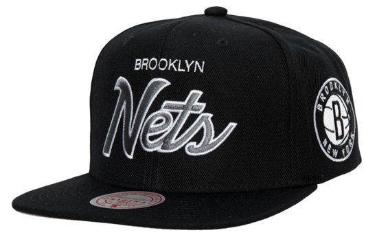 Brooklyn Nets Team Script 2.0 Mitchell & Ness Snapback Hat - Pro Jersey Sports