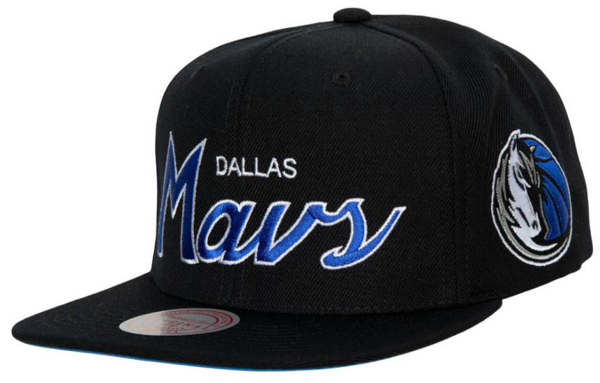 Dallas Mavericks Team Script 2.0 Mitchell & Ness Snapback Hat - Pro Jersey Sports