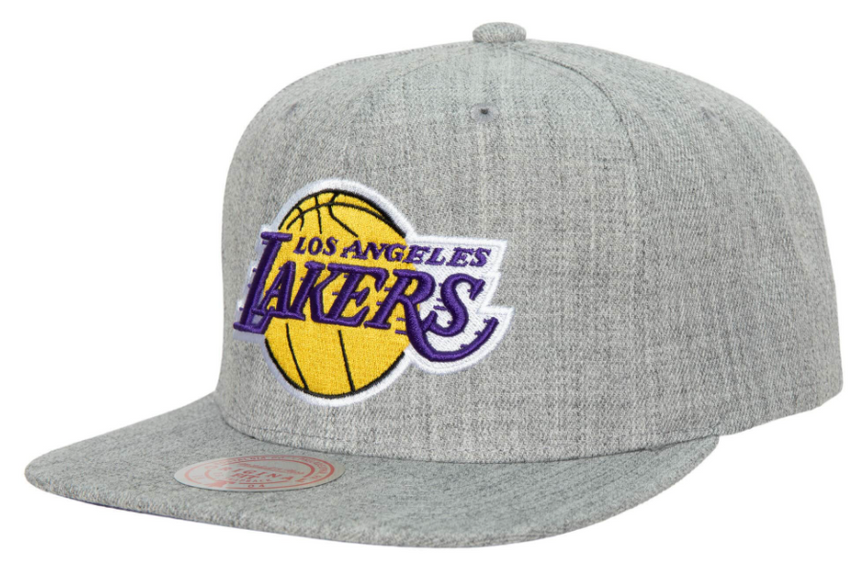 Los Angeles Lakers Gray Heathered 2.0 Mitchell & Ness Snapback Hat - Pro Jersey Sports