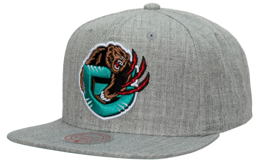 Vancover Grizzlies HWC Team Gray Heather 2.0 Mitchell & Ness Snapback Hat - Pro Jersey Sports