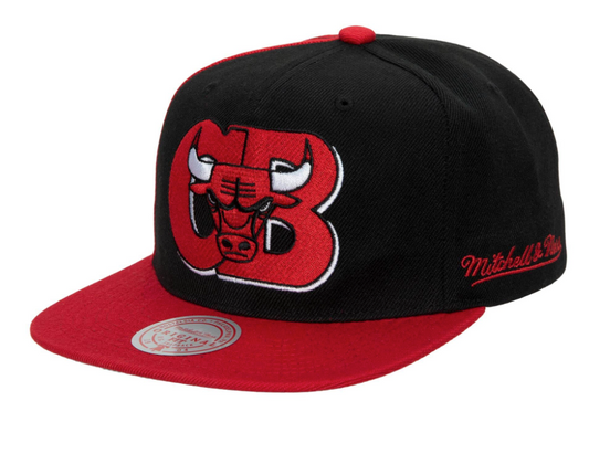 Chicago Bulls NBA Rear Script Deadstock Mitchell & Ness Snapback Hat