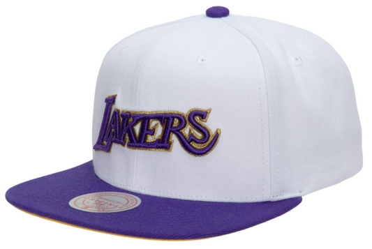 Men's Los Angeles Lakers Mitchell & Ness 50th Anniversary HWC Purple/White Snapback Hat - Pro Jersey Sports