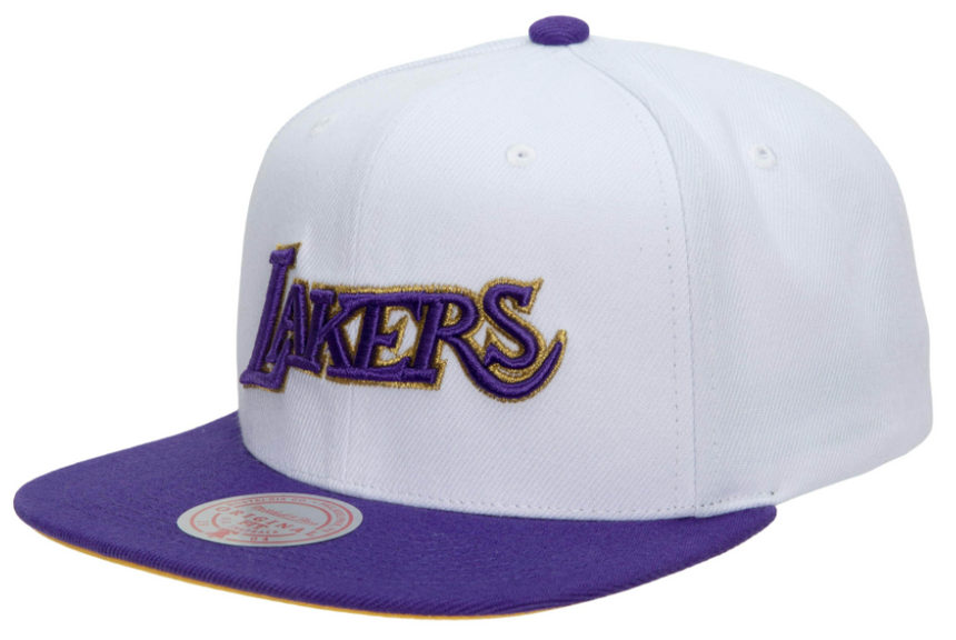 Men's Los Angeles Lakers Mitchell & Ness 50th Anniversary HWC Purple/White Snapback Hat - Pro Jersey Sports